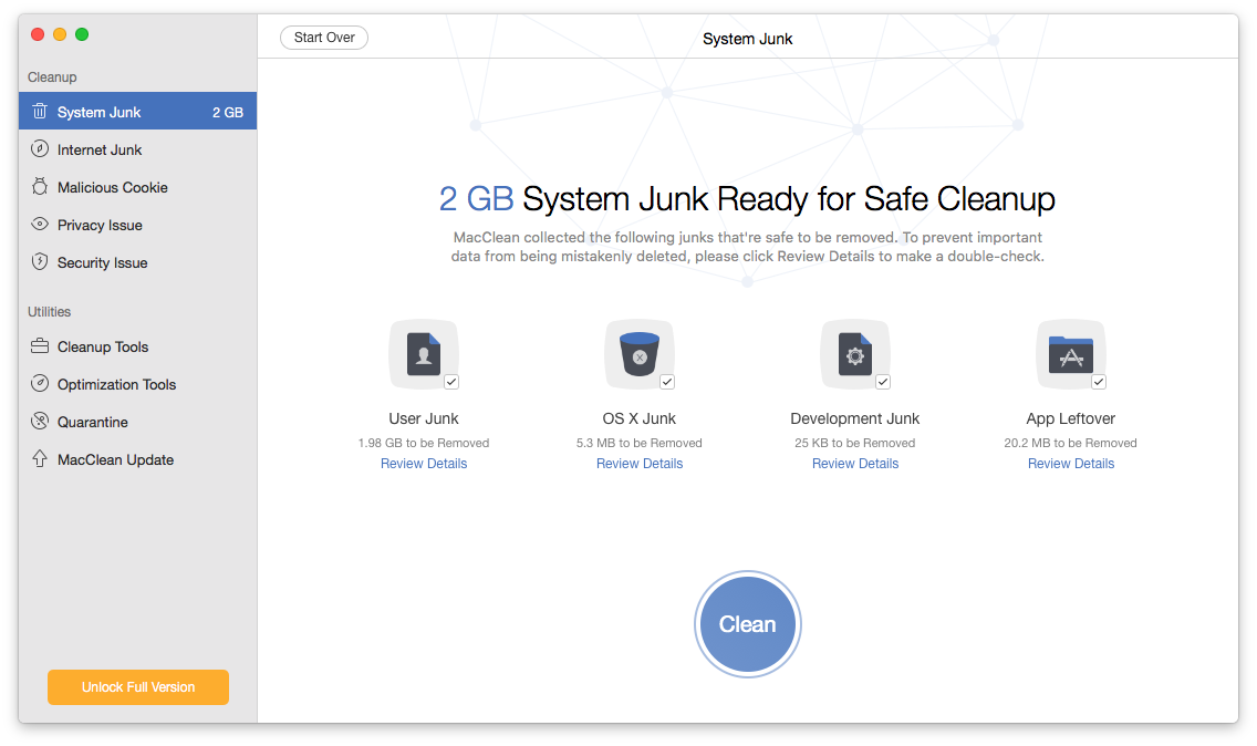 system junk cleaner mac